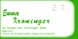 emma kroninger business card